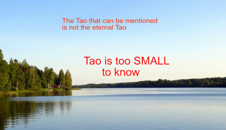 Tao is too small to know