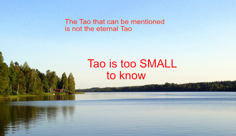 tao explained - tao is too small to know